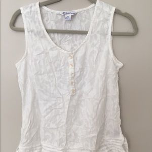 April Cornell White Henley Tank Top size XS